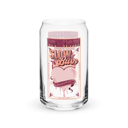 Slow Burn Can Glass — bookish merch by Caffeine and Curses. To the trope that lights you on fire by chapter 30. Hand-designed in Australia.