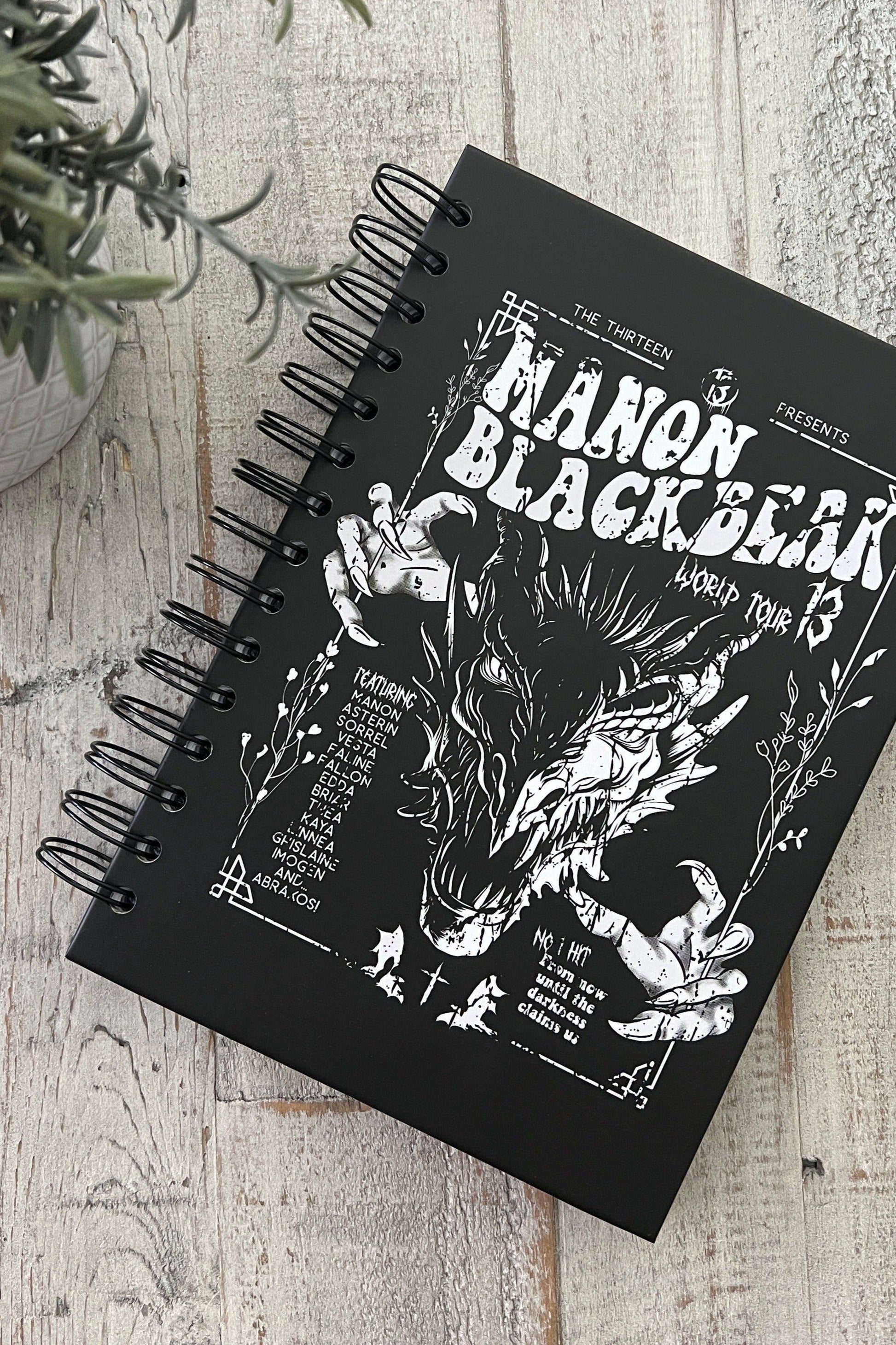 Manon Blackbeak Notebook — Throne of Glass merch by Sarah J. Maas. For the Thirteen's plans, in fierce ink. Hand-designed in Australia, officially licensed.