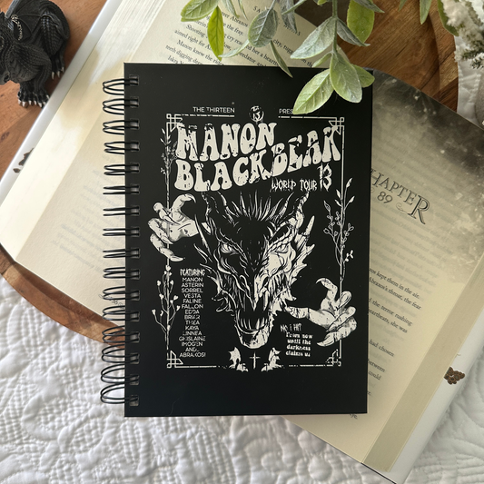 Manon Blackbeak notebook cover — Throne of Glass merch inspired by Sarah J. Maas