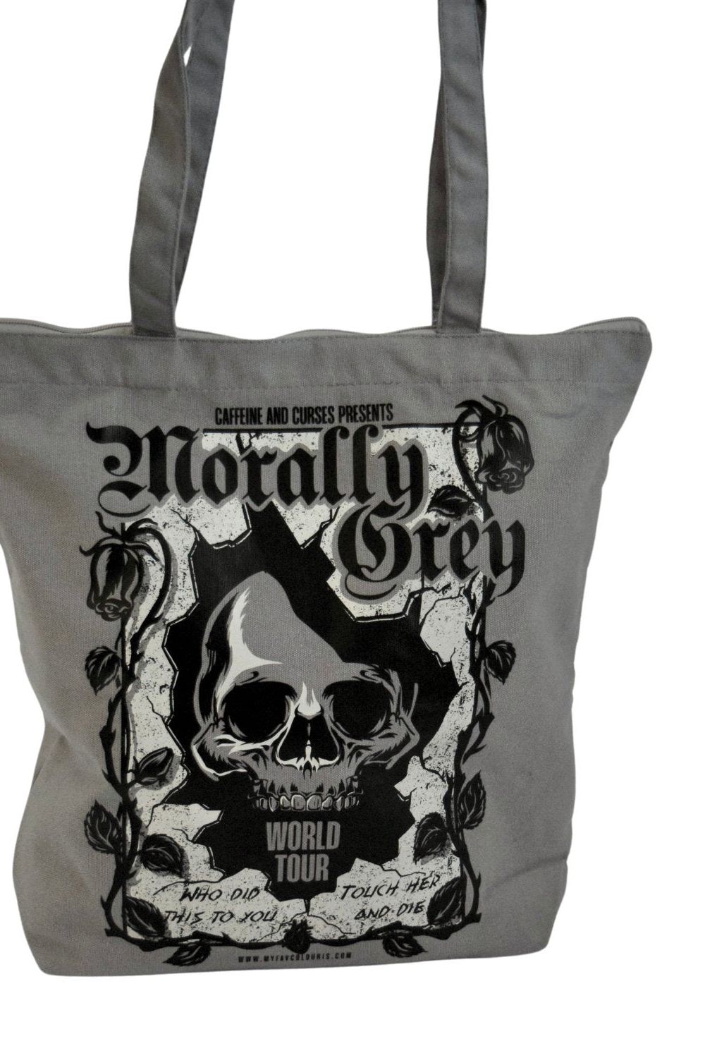 ** PRE ORDER ** Morally Grey Tote - Caffeineandcurses - Caffeine and Curses