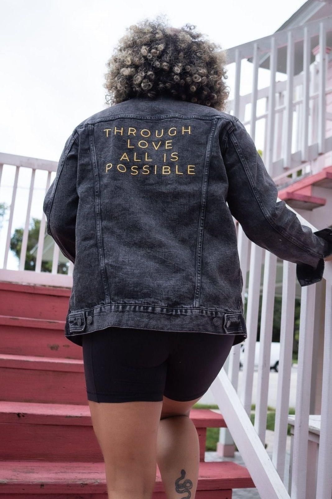 THROUGH LOVE ALL IS POSSIBLE DENIM JACKET - Caffeineandcurses - Sarah J Maas