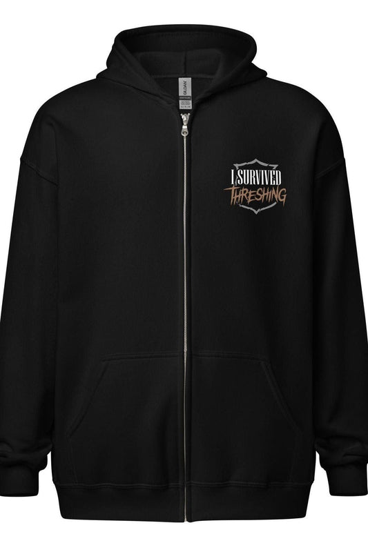 Riders Quadrant Zip Hoodie — Fourth Wing merch by Rebecca Yarros. I Survived the Threshing — wear it loud. Hand-designed in Australia, officially licensed.
