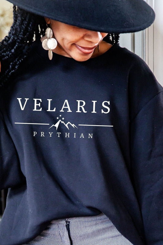 Velaris Sweatshirt — ACOTAR merch by Sarah J. Maas. The Court of Dreams' city of starlight — Night Court's heart. Hand-designed in Australia, officially licensed.