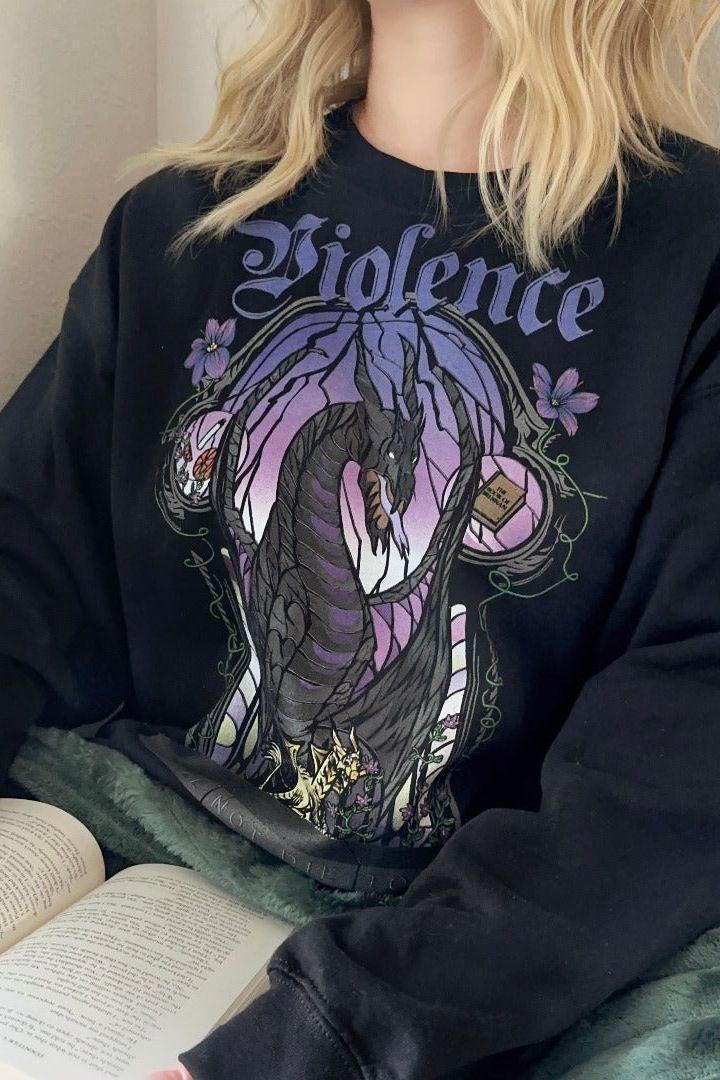Violence Sweatshirt — Fourth Wing merch by Rebecca Yarros. Violet's sword has a name, and so does her grit. Hand-designed in Australia, officially licensed.