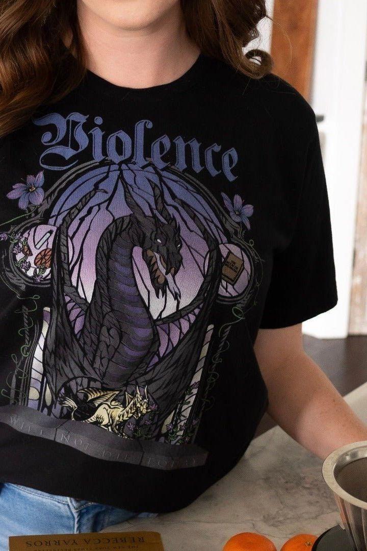 Violence T - Shirt - Caffeineandcurses - Rebecca Yarros