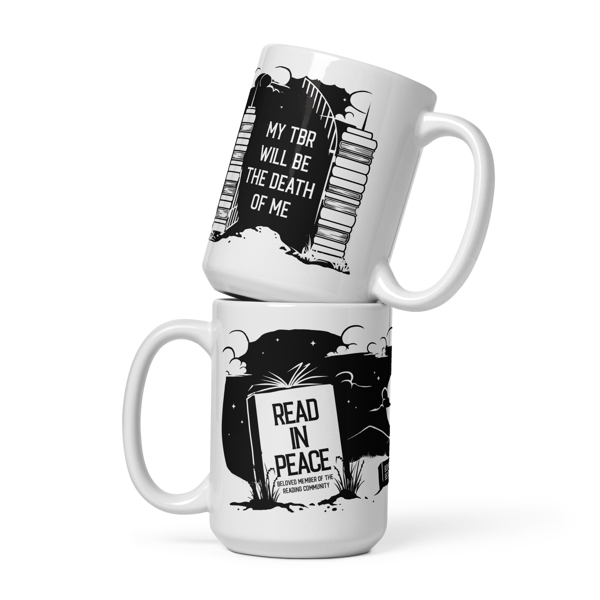 Read in Peace Mug — bookish merch by Caffeine and Curses. Coffee, quiet, and one chapter more. Hand-designed in Australia.