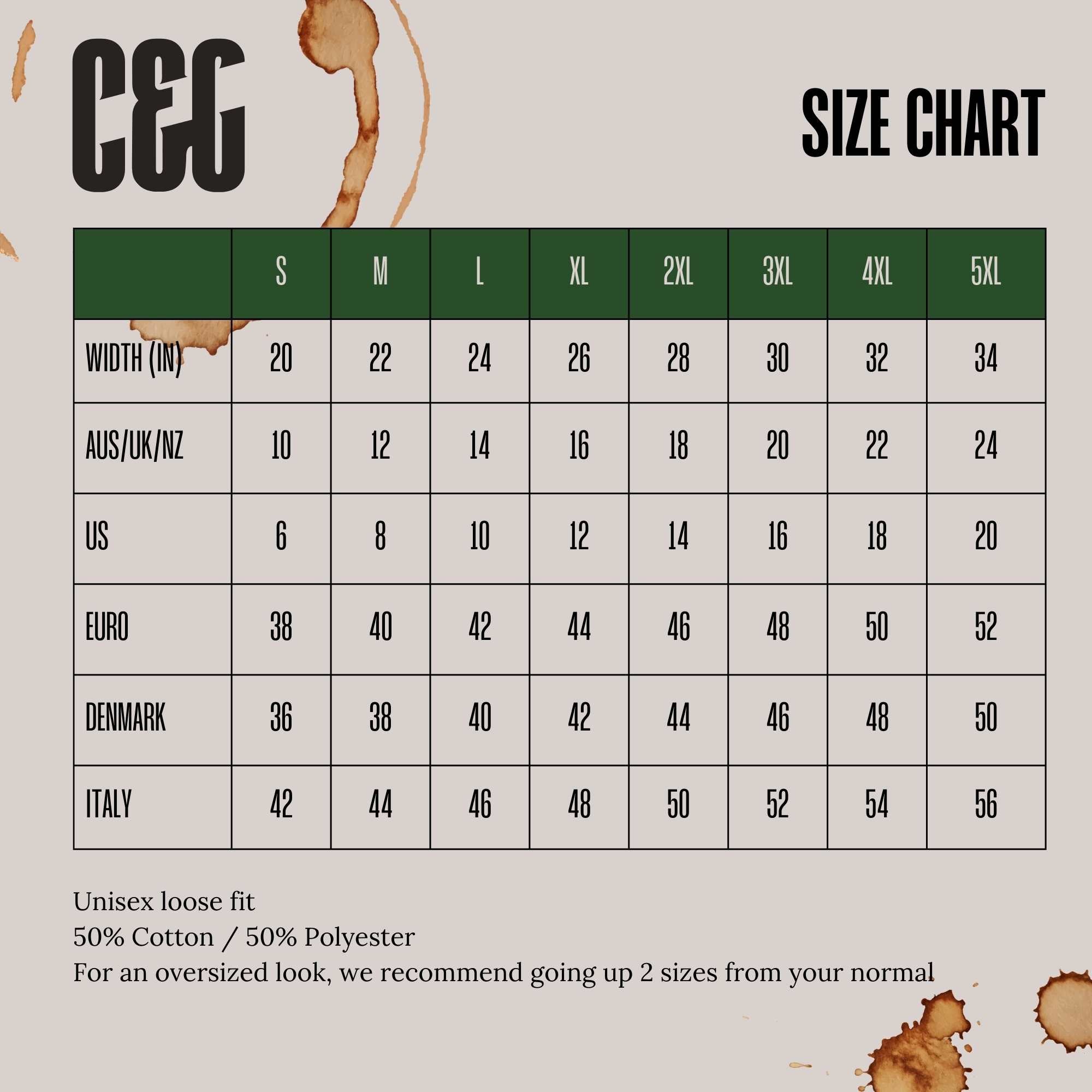 UG Apparel Size Chart – chicka-d
