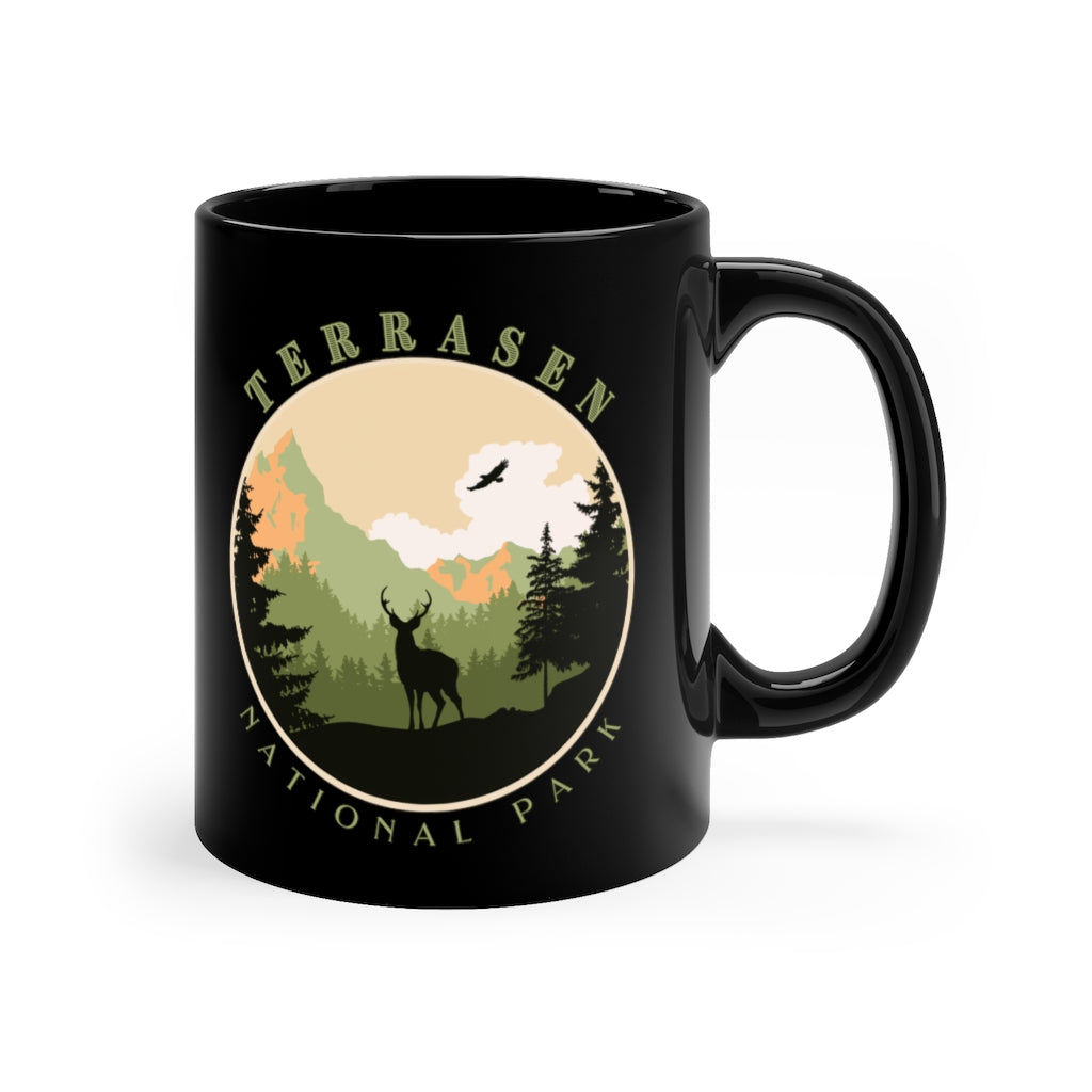 Terrasen National Park Black Mug | Throne of Glass Merch