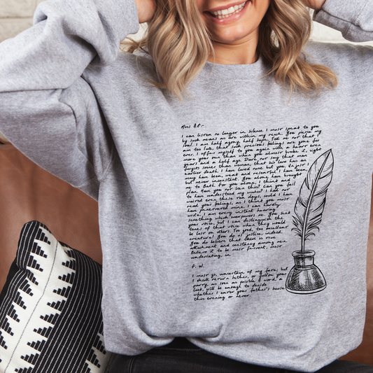 Wentworths Love Letter Literary Sweatshirt | Persuasion Shirt