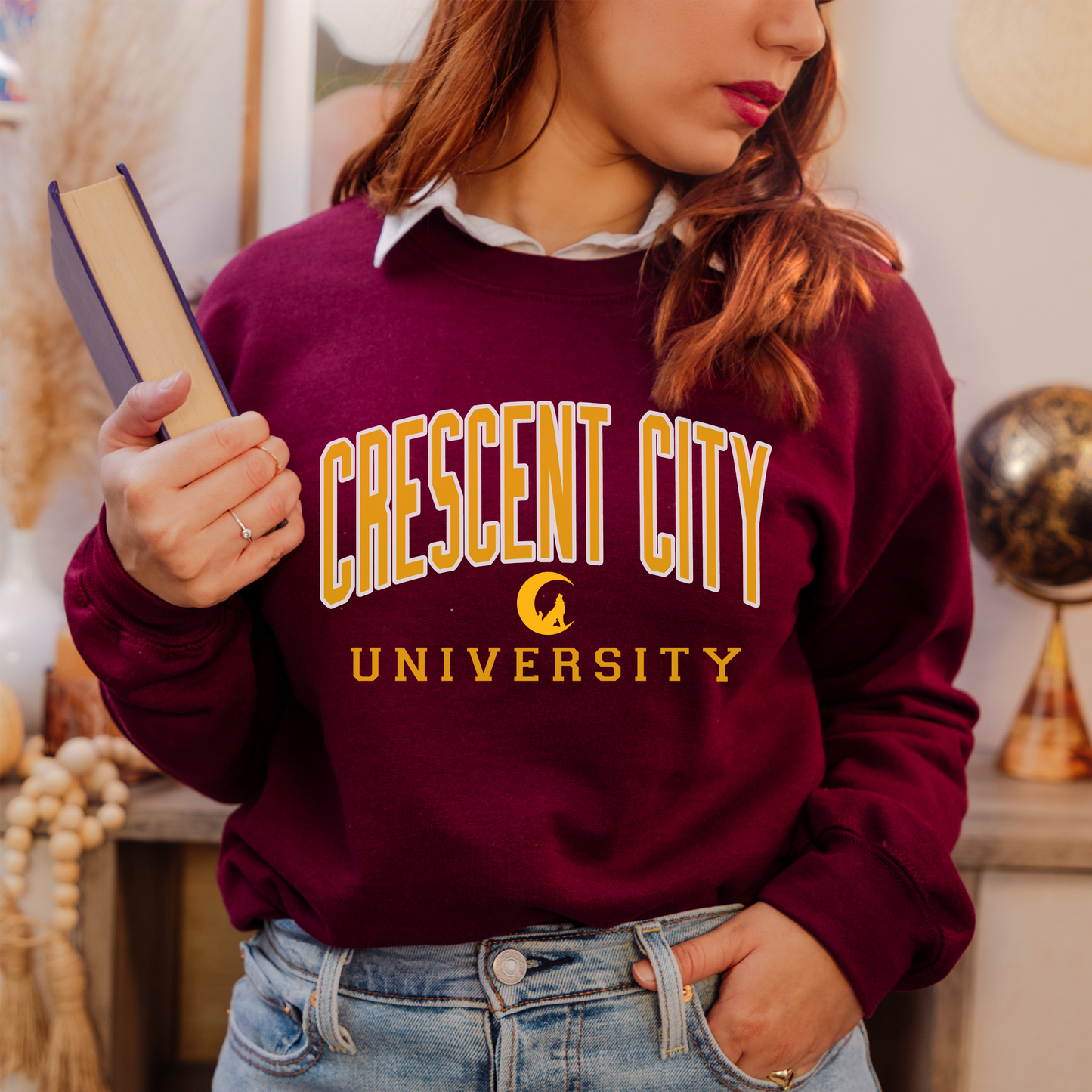 Crescent City University Sweatshirt Maroon